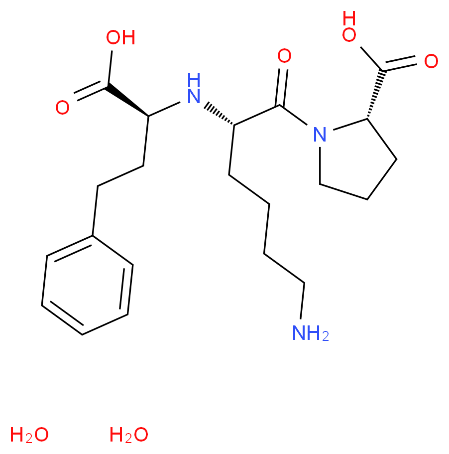 (2S)-1-[(2S)-6-amino-2-{[(1S)-1-carboxy-3-phenylpropyl]amino}hexanoyl]pyrrolidine-2-carboxylic acid dihydrate_分子结构_CAS_83915-83-7