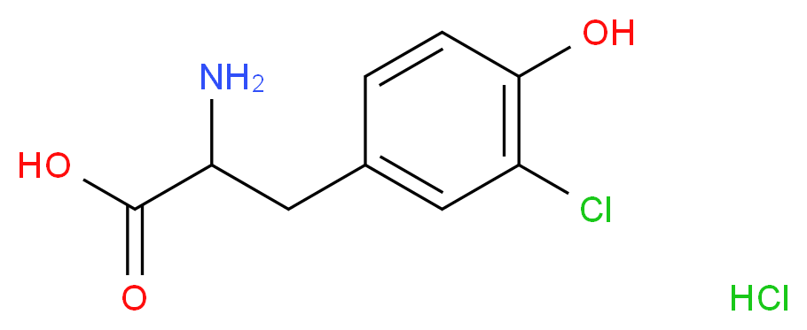 2-amino-3-(3-chloro-4-hydroxyphenyl)propanoic acid hydrochloride_分子结构_CAS_35608-63-0