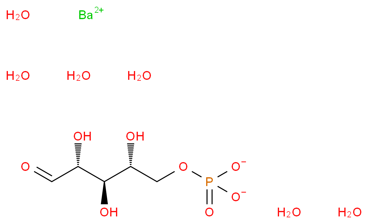 barium(2+) ion (2R,3R,4R)-2,3,4-trihydroxy-5-(phosphonatooxy)pentanal hexahydrate_分子结构_CAS_15673-79-7