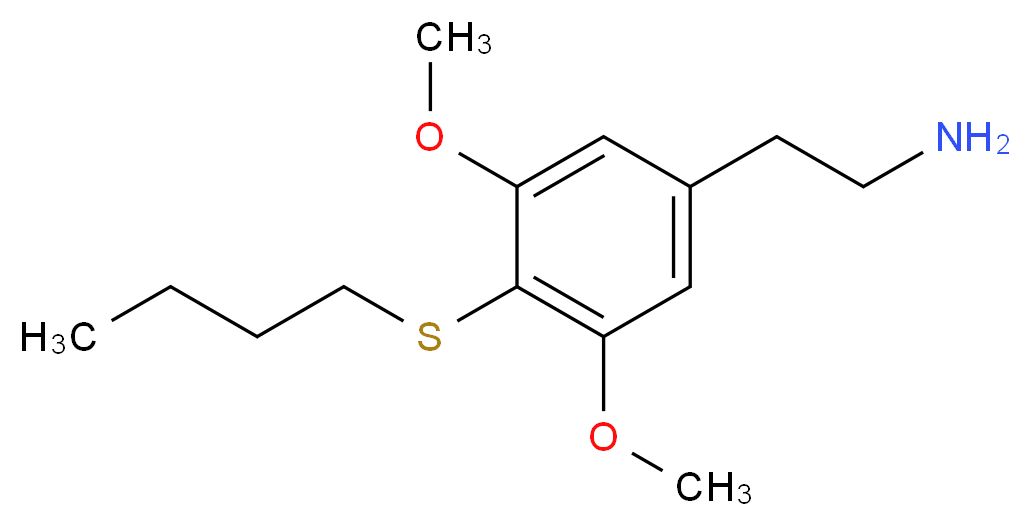 2-[4-(butylsulfanyl)-3,5-dimethoxyphenyl]ethan-1-amine_分子结构_CAS_90109-57-2