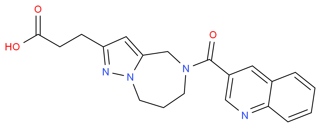 3-[5-(3-quinolinylcarbonyl)-5,6,7,8-tetrahydro-4H-pyrazolo[1,5-a][1,4]diazepin-2-yl]propanoic acid_分子结构_CAS_)