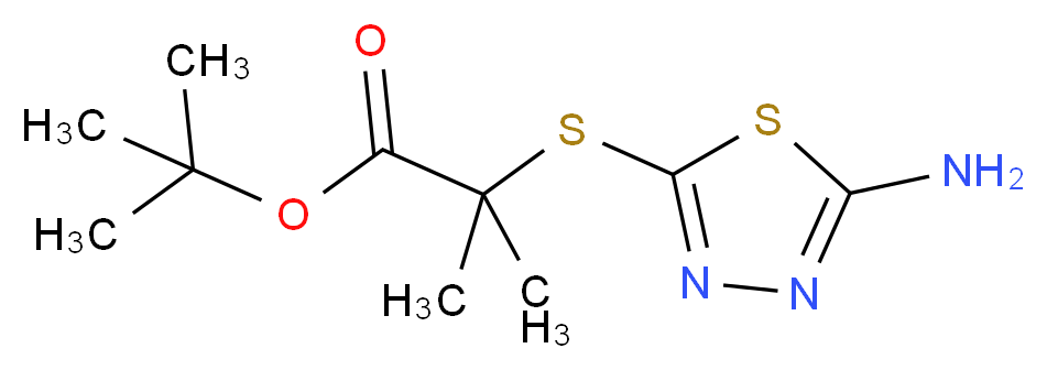 tert-butyl 2-[(5-amino-1,3,4-thiadiazol-2-yl)sulfanyl]-2-methylpropanoate_分子结构_CAS_307352-75-6