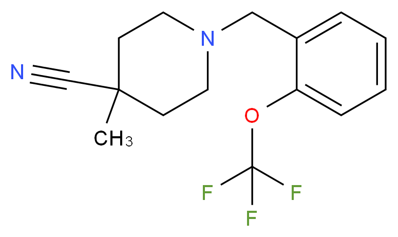 4-methyl-1-[2-(trifluoromethoxy)benzyl]piperidine-4-carbonitrile_分子结构_CAS_)