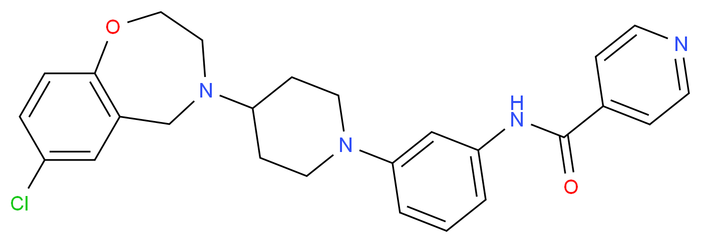 N-{3-[4-(7-chloro-2,3-dihydro-1,4-benzoxazepin-4(5H)-yl)-1-piperidinyl]phenyl}isonicotinamide_分子结构_CAS_)