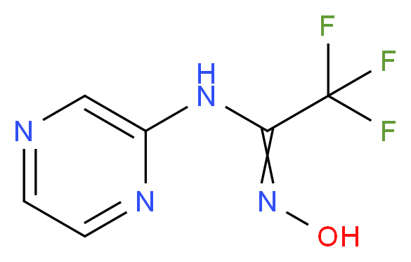 2,2,2-TRIFLUORO-N'-HYDROXY-N-PYRAZIN-2-YLETHANIMIDAMIDE_分子结构_CAS_681249-55-8)