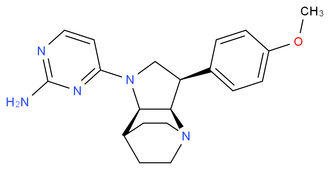 4-[(3R*,3aR*,7aR*)-3-(4-methoxyphenyl)hexahydro-4,7-ethanopyrrolo[3,2-b]pyridin-1(2H)-yl]pyrimidin-2-amine_分子结构_CAS_)