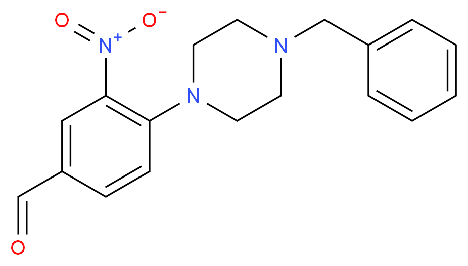4-(4-Benzylpiperazino)-3-nitrobenzenecarboxaldehyde_分子结构_CAS_)