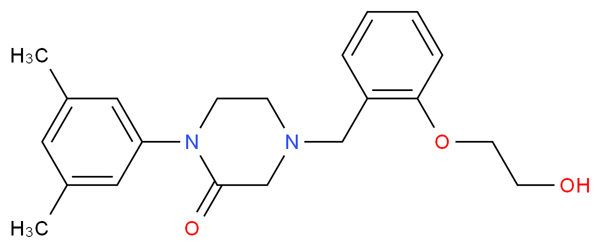 1-(3,5-dimethylphenyl)-4-[2-(2-hydroxyethoxy)benzyl]-2-piperazinone_分子结构_CAS_)