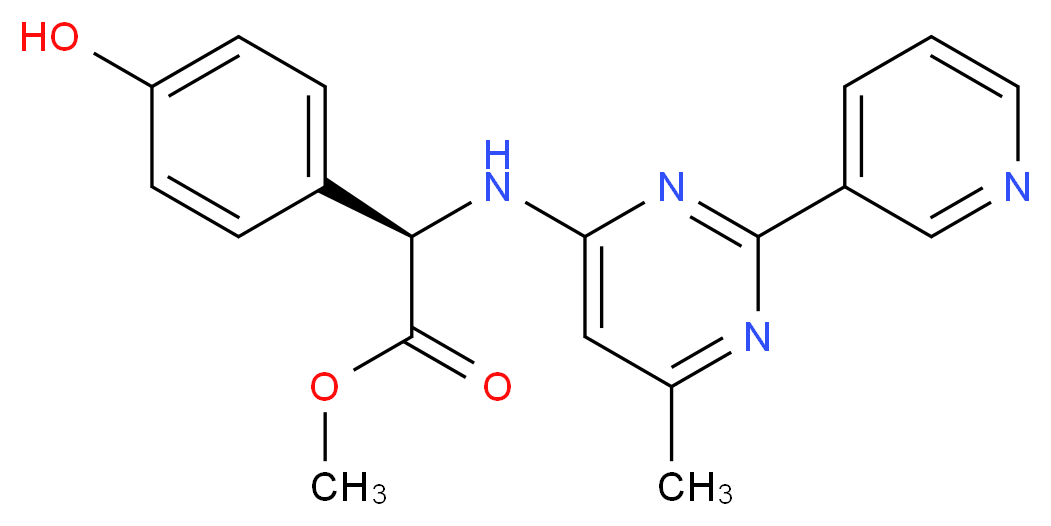 methyl (2R)-(4-hydroxyphenyl)[(6-methyl-2-pyridin-3-ylpyrimidin-4-yl)amino]acetate_分子结构_CAS_)