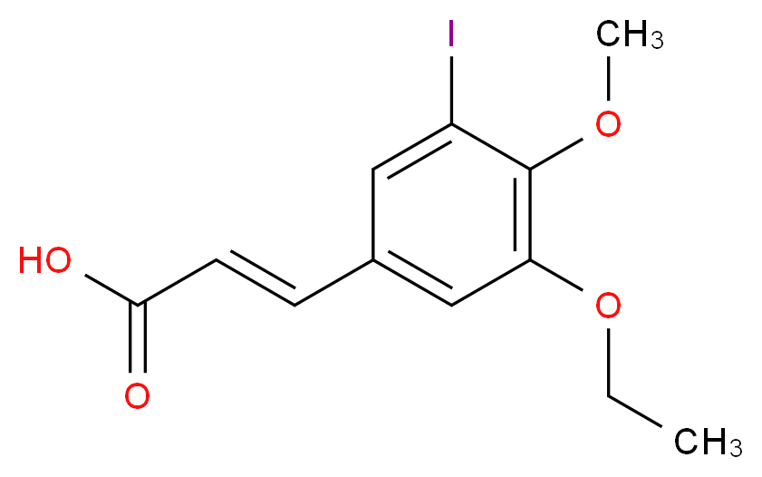 (2E)-3-(3-ethoxy-5-iodo-4-methoxyphenyl)prop-2-enoic acid_分子结构_CAS_340216-06-0