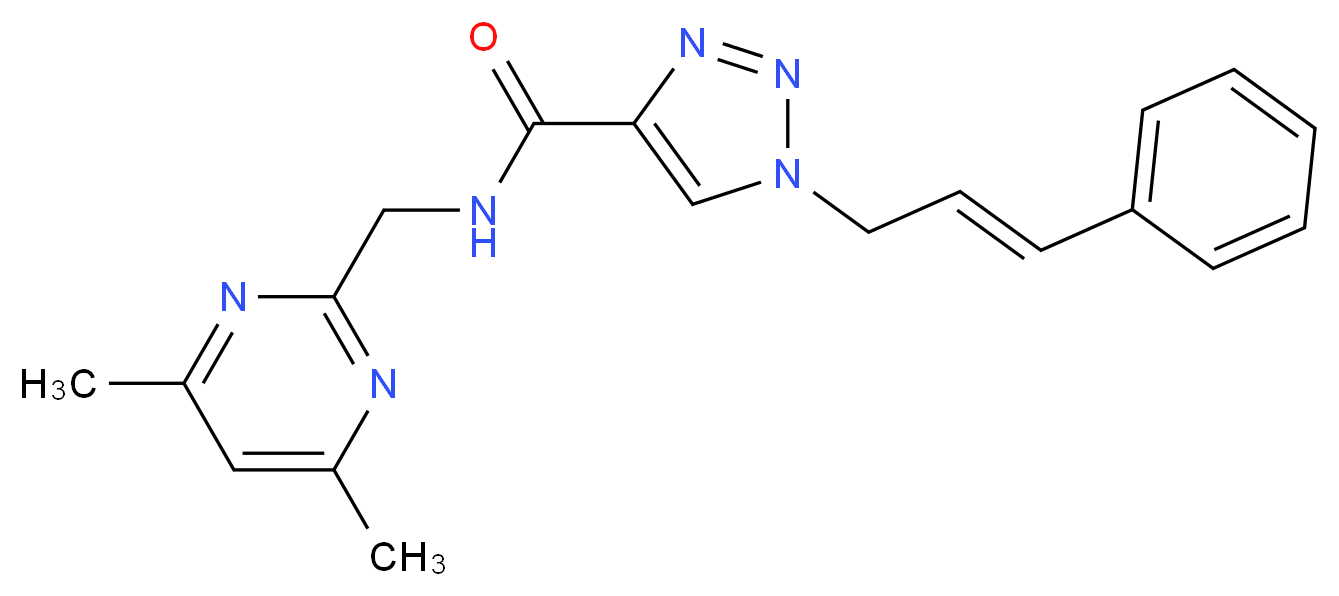 N-[(4,6-dimethyl-2-pyrimidinyl)methyl]-1-[(2E)-3-phenyl-2-propen-1-yl]-1H-1,2,3-triazole-4-carboxamide_分子结构_CAS_)
