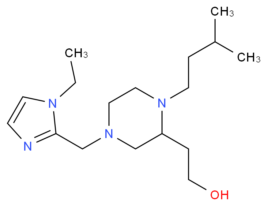 2-[4-[(1-ethyl-1H-imidazol-2-yl)methyl]-1-(3-methylbutyl)-2-piperazinyl]ethanol_分子结构_CAS_)