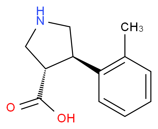 (3S,4R)-4-(2-methylphenyl)pyrrolidine-3-carboxylic acid_分子结构_CAS_1047651-73-9