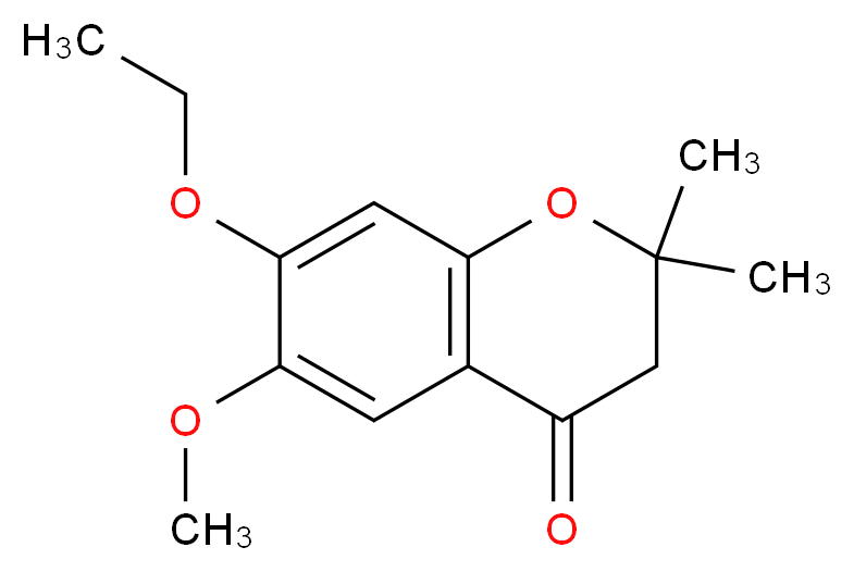 7-ethoxy-6-methoxy-2,2-dimethyl-3,4-dihydro-2H-1-benzopyran-4-one_分子结构_CAS_65383-62-2