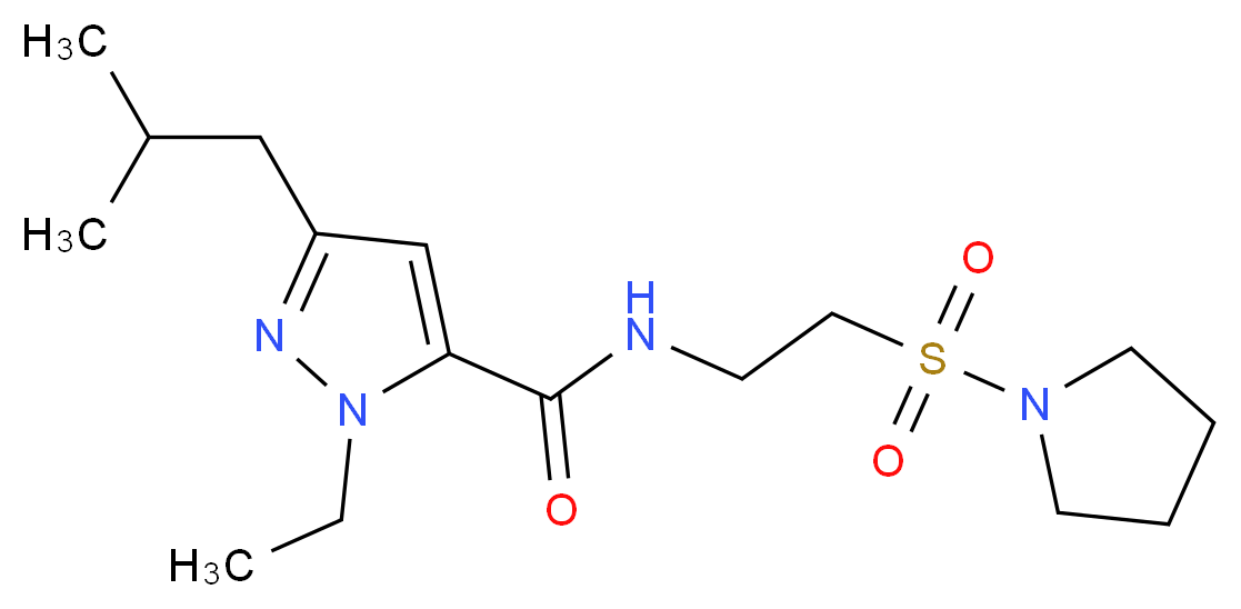 1-ethyl-3-isobutyl-N-[2-(pyrrolidin-1-ylsulfonyl)ethyl]-1H-pyrazole-5-carboxamide_分子结构_CAS_)