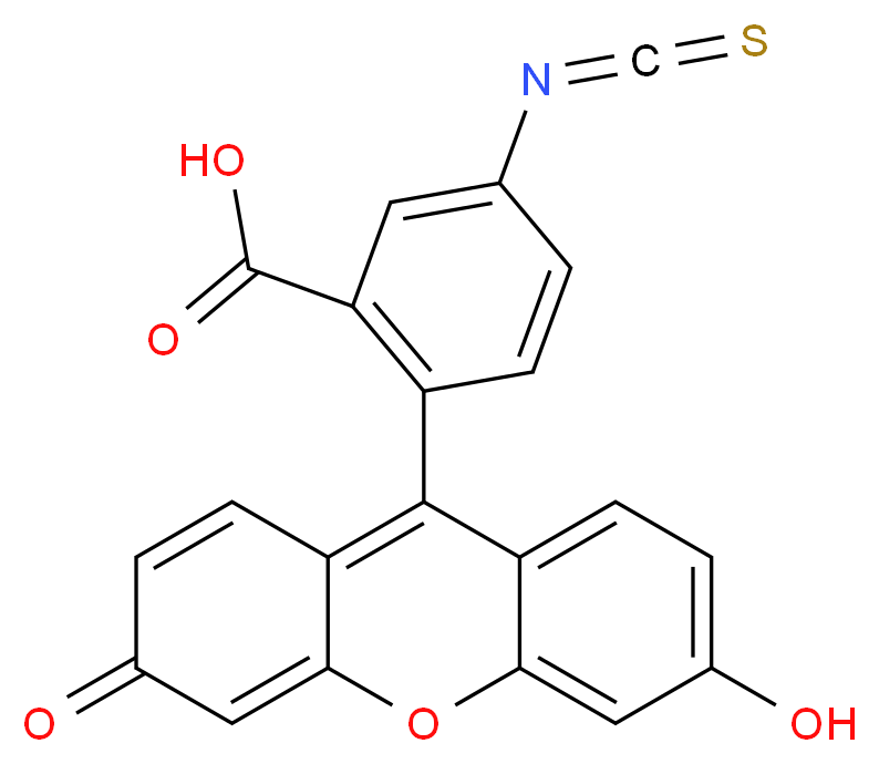 2-(6-hydroxy-3-oxo-3H-xanthen-9-yl)-5-isothiocyanatobenzoic acid_分子结构_CAS_3326-32-7