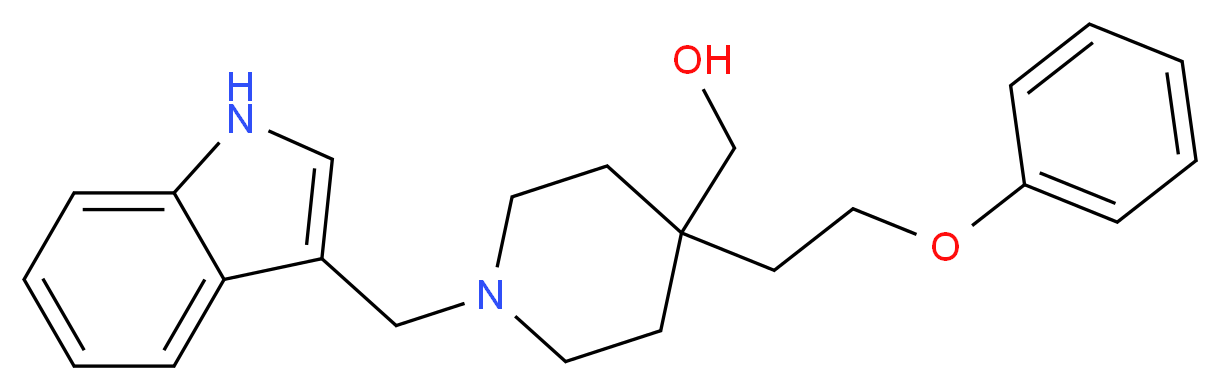 [1-(1H-indol-3-ylmethyl)-4-(2-phenoxyethyl)-4-piperidinyl]methanol_分子结构_CAS_)