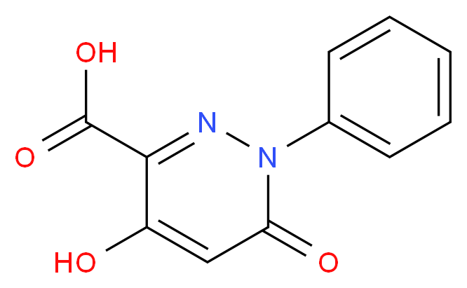 4-hydroxy-6-oxo-1-phenyl-1,6-dihydropyridazine-3-carboxylic acid_分子结构_CAS_121582-62-5