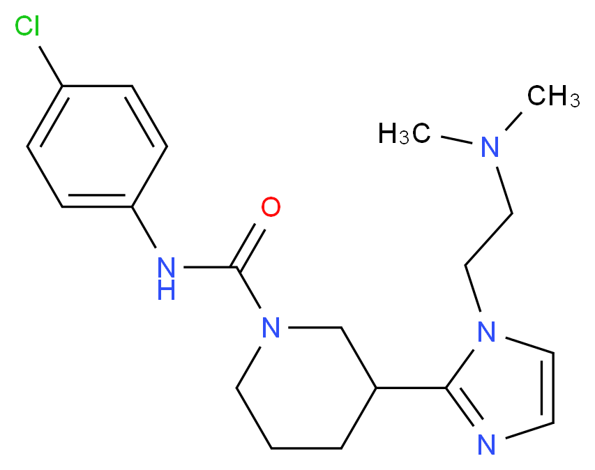 N-(4-chlorophenyl)-3-{1-[2-(dimethylamino)ethyl]-1H-imidazol-2-yl}piperidine-1-carboxamide_分子结构_CAS_)