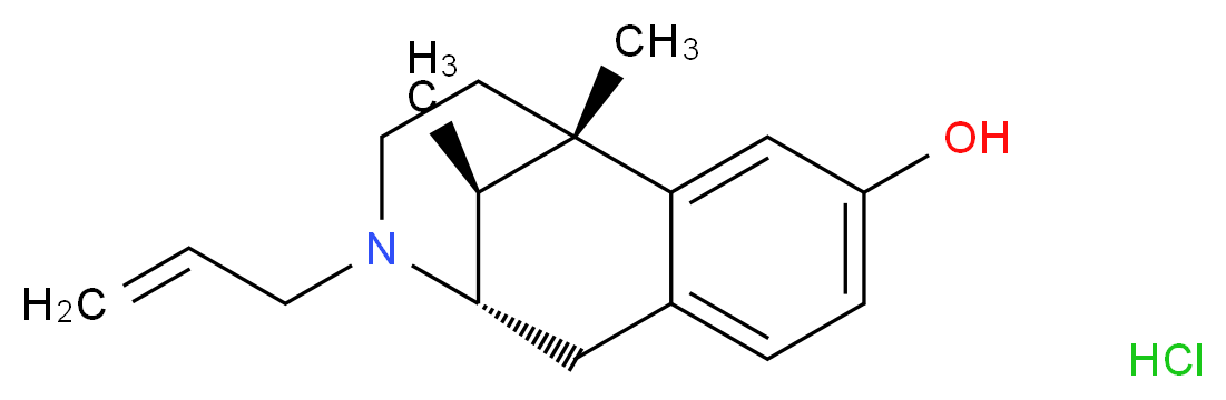 (1S,9S,13S)-1,13-dimethyl-10-(prop-2-en-1-yl)-10-azatricyclo[7.3.1.0<sup>2</sup>,<sup>7</sup>]trideca-2,4,6-trien-4-ol hydrochloride_分子结构_CAS_133005-41-1