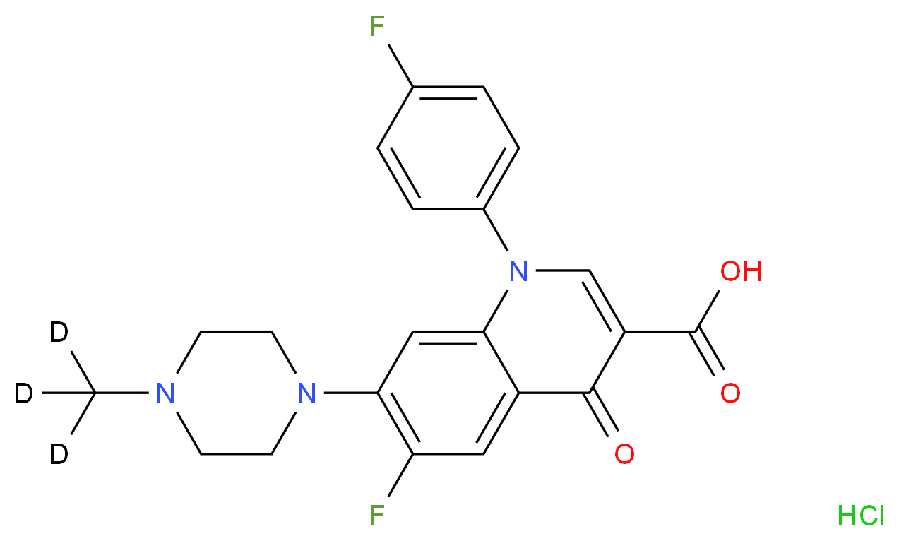 双氟沙星-d3 盐酸盐_分子结构_CAS_1173021-89-0(anhydrous))