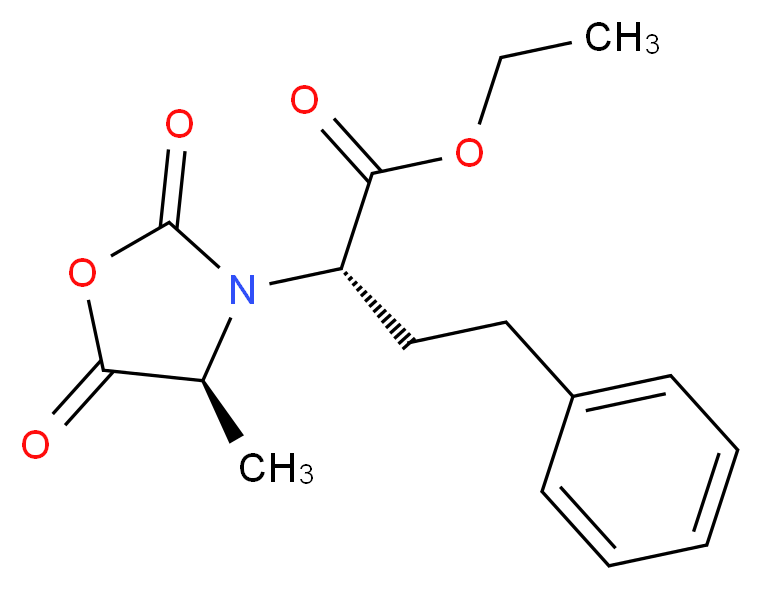 ethyl (2S)-2-[(4S)-4-methyl-2,5-dioxo-1,3-oxazolidin-3-yl]-4-phenylbutanoate_分子结构_CAS_84793-24-8