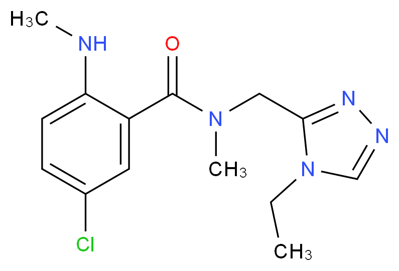 5-chloro-N-[(4-ethyl-4H-1,2,4-triazol-3-yl)methyl]-N-methyl-2-(methylamino)benzamide_分子结构_CAS_)