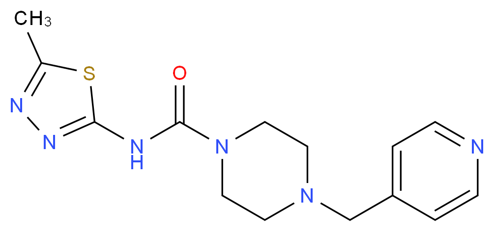 N-(5-methyl-1,3,4-thiadiazol-2-yl)-4-(pyridin-4-ylmethyl)piperazine-1-carboxamide_分子结构_CAS_)