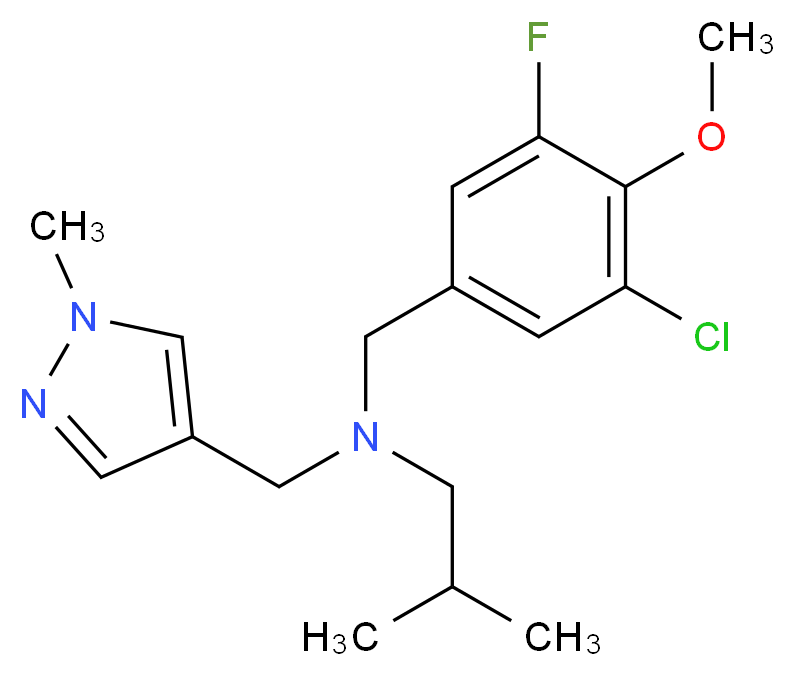 (3-chloro-5-fluoro-4-methoxybenzyl)isobutyl[(1-methyl-1H-pyrazol-4-yl)methyl]amine_分子结构_CAS_)