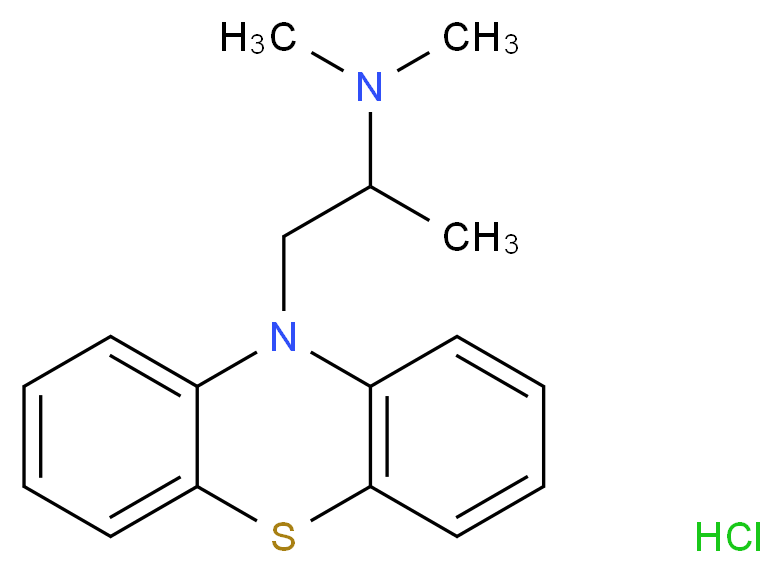 dimethyl[1-(10H-phenothiazin-10-yl)propan-2-yl]amine hydrochloride_分子结构_CAS_58-33-3