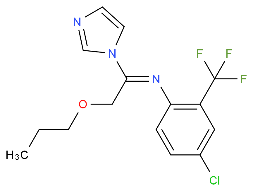 (1E)-N-[4-chloro-2-(trifluoromethyl)phenyl]-1-(1H-imidazol-1-yl)-2-propoxyethan-1-imine_分子结构_CAS_99387-89-0