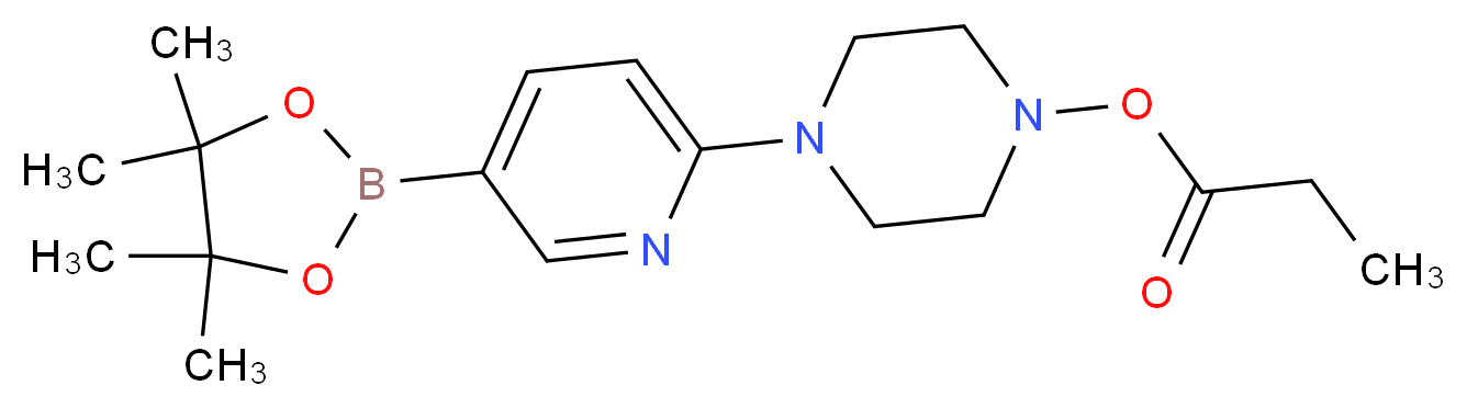 4-[5-(tetramethyl-1,3,2-dioxaborolan-2-yl)pyridin-2-yl]piperazin-1-yl propanoate_分子结构_CAS_1073354-26-3