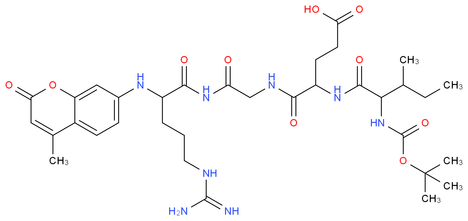 N-&alpha;-t-BOC-L-ILE-L-GLU-GLY-L-ARG-4-METHYLCOUMARYL-7-AMIDE_分子结构_CAS_65147-06-0)