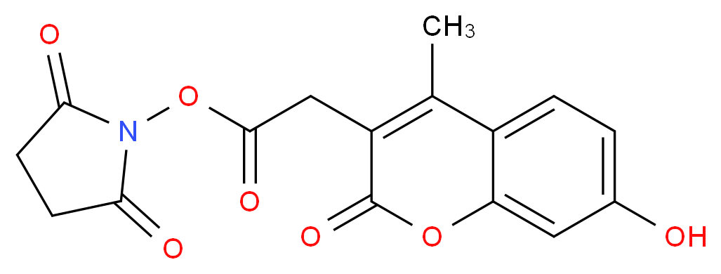 2,5-dioxopyrrolidin-1-yl 2-(7-hydroxy-4-methyl-2-oxo-2H-chromen-3-yl)acetate_分子结构_CAS_96735-88-5