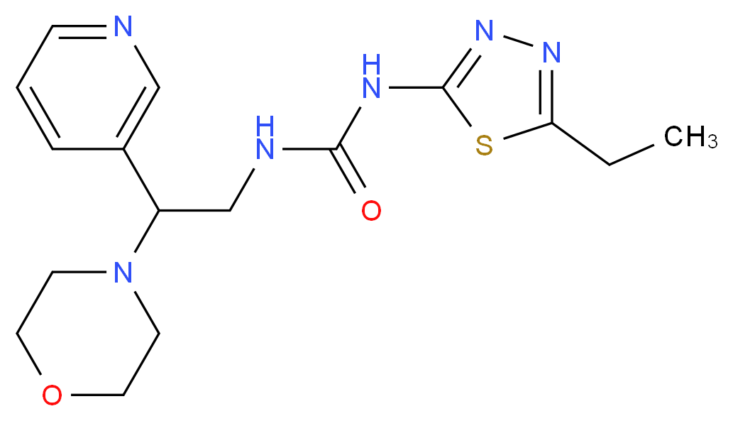 N-(5-ethyl-1,3,4-thiadiazol-2-yl)-N'-(2-morpholin-4-yl-2-pyridin-3-ylethyl)urea_分子结构_CAS_)
