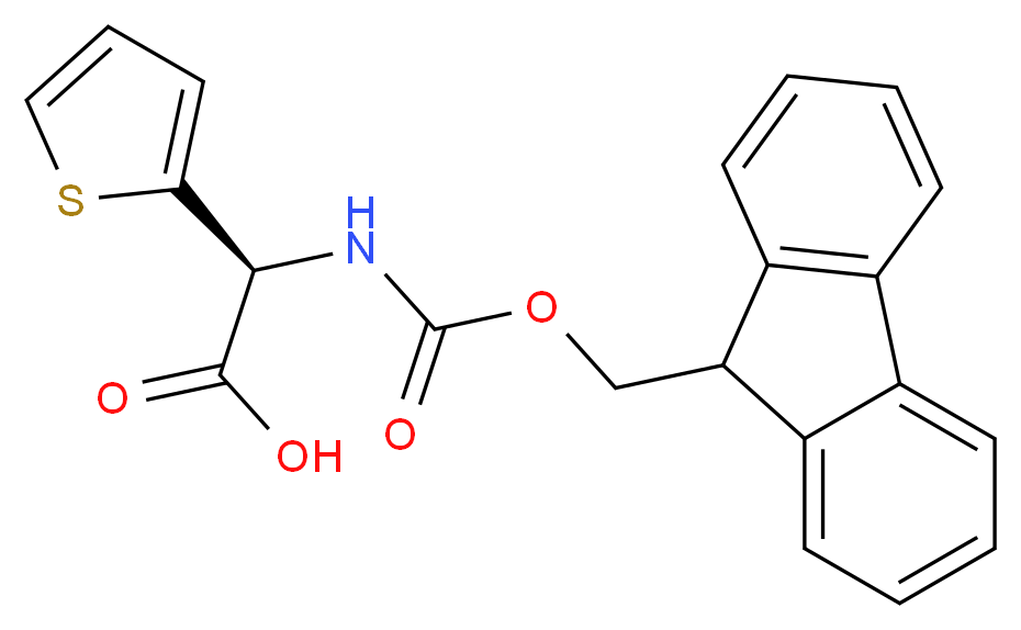 (2S)-2-({[(9H-fluoren-9-yl)methoxy]carbonyl}amino)-2-(thiophen-2-yl)acetic acid_分子结构_CAS_211682-13-2