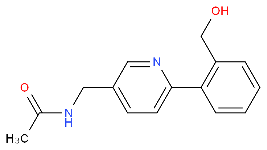 N-({6-[2-(hydroxymethyl)phenyl]pyridin-3-yl}methyl)acetamide_分子结构_CAS_)