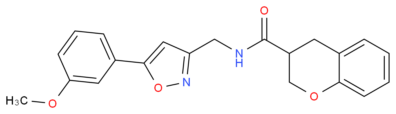 N-{[5-(3-methoxyphenyl)isoxazol-3-yl]methyl}chromane-3-carboxamide_分子结构_CAS_)