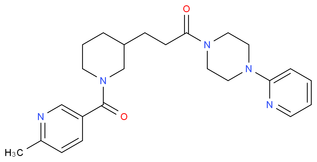 1-(3-{1-[(6-methyl-3-pyridinyl)carbonyl]-3-piperidinyl}propanoyl)-4-(2-pyridinyl)piperazine_分子结构_CAS_)