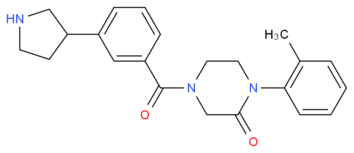 1-(2-methylphenyl)-4-[3-(3-pyrrolidinyl)benzoyl]-2-piperazinone_分子结构_CAS_)