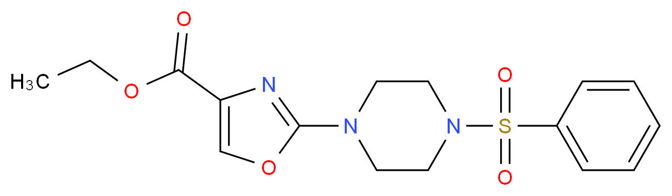 ethyl 2-[4-(phenylsulfonyl)-1-piperazinyl]-1,3-oxazole-4-carboxylate_分子结构_CAS_)