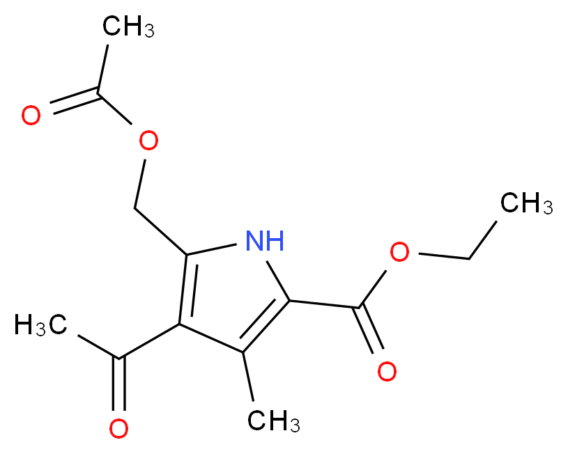 ethyl 4-acetyl-5-[(acetyloxy)methyl]-3-methyl-1H-pyrrole-2-carboxylate_分子结构_CAS_143583-56-6)