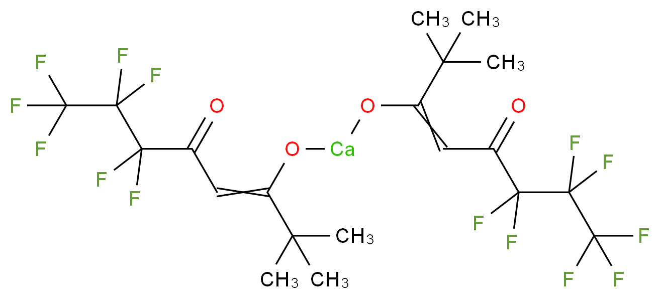 1,1,1,2,2,3,3-heptafluoro-6-({[(6,6,7,7,8,8,8-heptafluoro-2,2-dimethyl-5-oxooct-3-en-3-yl)oxy]calcio}oxy)-7,7-dimethyloct-5-en-4-one_分子结构_CAS_124053-49-2