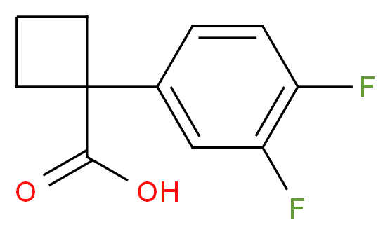 1-(3,4-difluorophenyl)cyclobutane-1-carboxylic acid_分子结构_CAS_633317-58-5