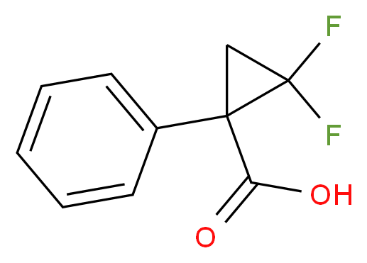 2,2-difluoro-1-phenylcyclopropane-1-carboxylic acid_分子结构_CAS_156021-07-7