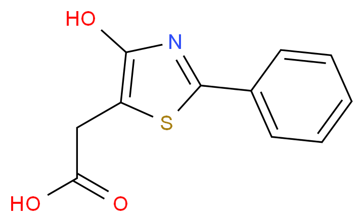 2-(4-hydroxy-2-phenyl-1,3-thiazol-5-yl)acetic acid_分子结构_CAS_133834-03-4