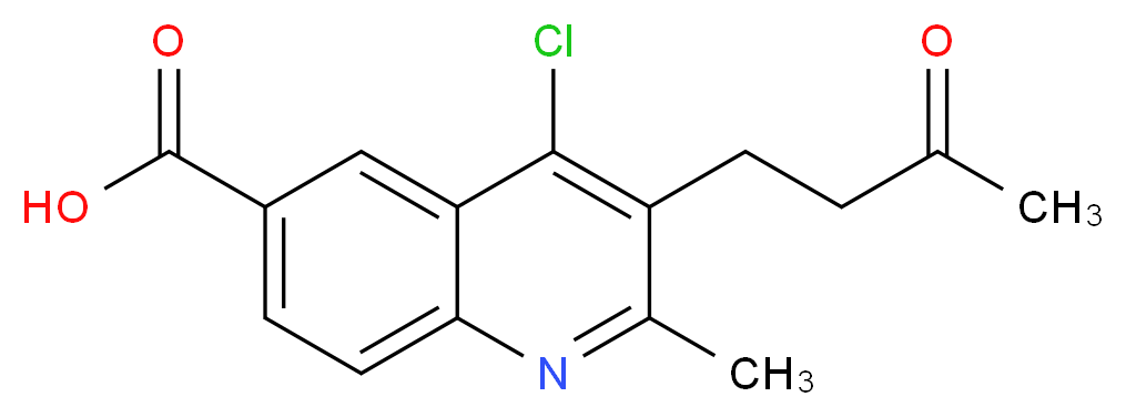 4-chloro-2-methyl-3-(3-oxobutyl)quinoline-6-carboxylic acid_分子结构_CAS_36164-39-3