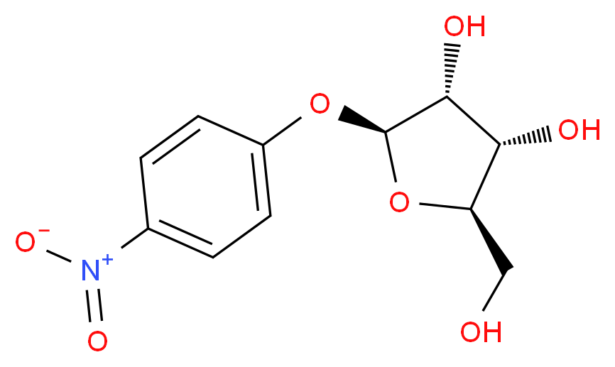 (2R,3S,4R,5S)-2-(hydroxymethyl)-5-(4-nitrophenoxy)oxolane-3,4-diol_分子结构_CAS_59495-69-1