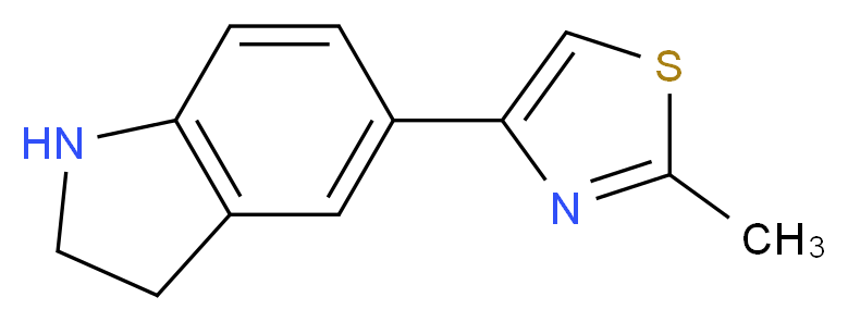 5-(2-methyl-1,3-thiazol-4-yl)indoline_分子结构_CAS_144340-48-7)