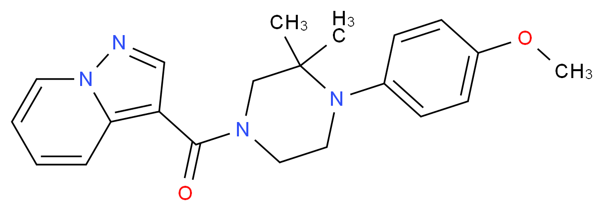 3-{[4-(4-methoxyphenyl)-3,3-dimethyl-1-piperazinyl]carbonyl}pyrazolo[1,5-a]pyridine_分子结构_CAS_)